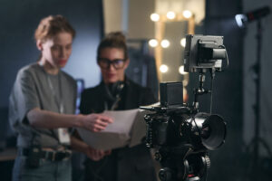 Video production managers reviews script